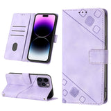 Skin-feel Embossed Leather Phone Case, For iPhone 16, For iPhone 15 Pro Max, For iPhone 15 Pro, For iPhone 15 Plus, For iPhone 15, For iPod Touch 7 / 6 / 5