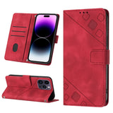 Skin-feel Embossed Leather Phone Case, For iPhone 16, For iPhone 15 Pro Max, For iPhone 15 Pro, For iPhone 15 Plus, For iPhone 15, For iPod Touch 7 / 6 / 5