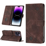 Skin-feel Embossed Leather Phone Case, For iPhone 16, For iPhone 15 Pro Max, For iPhone 15 Pro, For iPhone 15 Plus, For iPhone 15, For iPod Touch 7 / 6 / 5