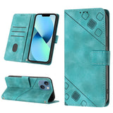 Skin-feel Embossed Leather Phone Case, For iPhone 16, For iPhone 15 Pro Max, For iPhone 15 Pro, For iPhone 15 Plus, For iPhone 15, For iPod Touch 7 / 6 / 5