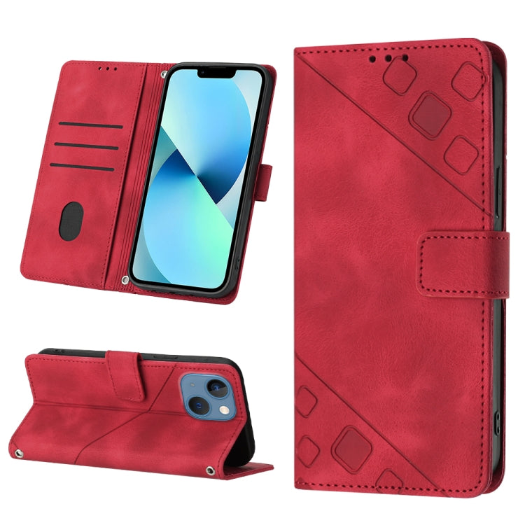 Skin-feel Embossed Leather Phone Case, For iPhone 16, For iPhone 15 Pro Max, For iPhone 15 Pro, For iPhone 15 Plus, For iPhone 15, For iPod Touch 7 / 6 / 5