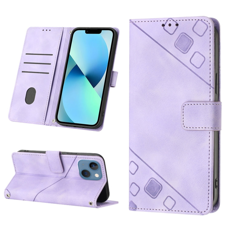 Skin-feel Embossed Leather Phone Case, For iPhone 16, For iPhone 15 Pro Max, For iPhone 15 Pro, For iPhone 15 Plus, For iPhone 15, For iPod Touch 7 / 6 / 5