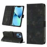Skin-feel Embossed Leather Phone Case, For iPhone 16, For iPhone 15 Pro Max, For iPhone 15 Pro, For iPhone 15 Plus, For iPhone 15, For iPod Touch 7 / 6 / 5