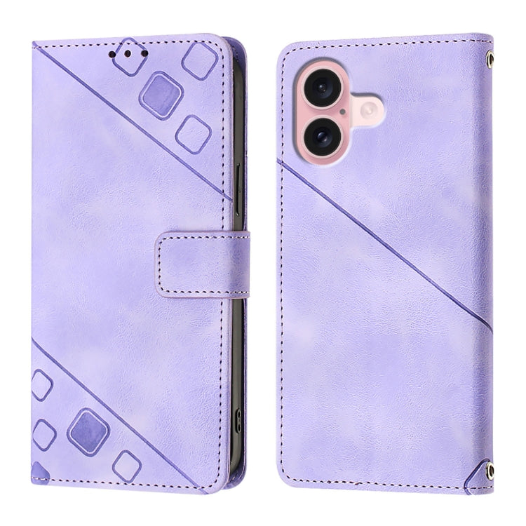 Skin-feel Embossed Leather Phone Case, For iPhone 16, For iPhone 15 Pro Max, For iPhone 15 Pro, For iPhone 15 Plus, For iPhone 15, For iPod Touch 7 / 6 / 5