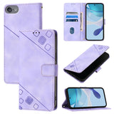 Skin-feel Embossed Leather Phone Case, For iPhone 16, For iPhone 15 Pro Max, For iPhone 15 Pro, For iPhone 15 Plus, For iPhone 15, For iPod Touch 7 / 6 / 5