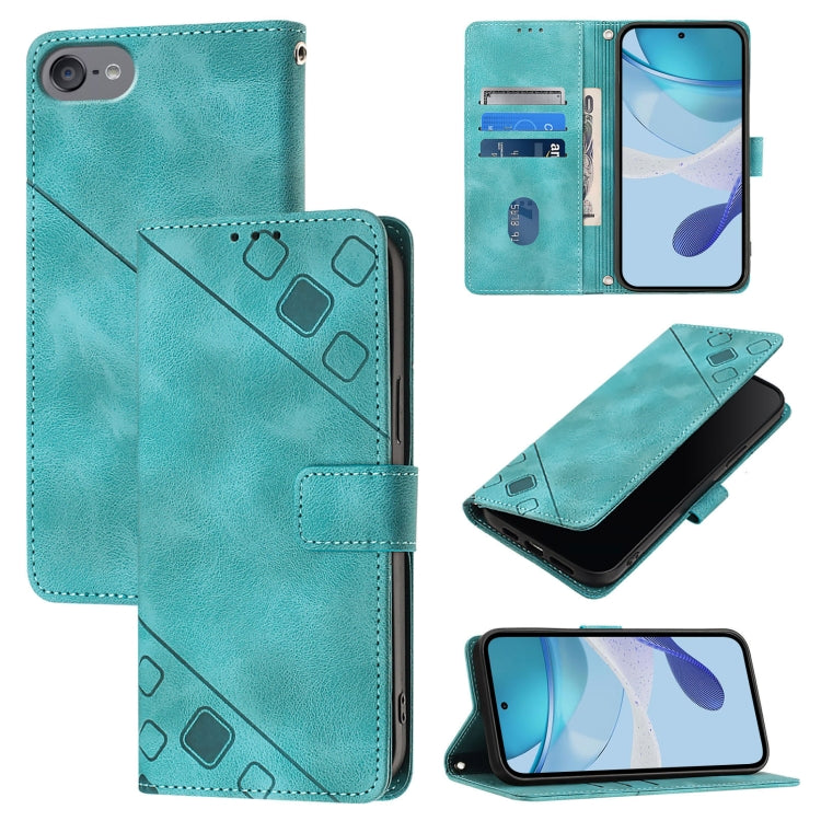 Skin-feel Embossed Leather Phone Case, For iPhone 16, For iPhone 15 Pro Max, For iPhone 15 Pro, For iPhone 15 Plus, For iPhone 15, For iPod Touch 7 / 6 / 5