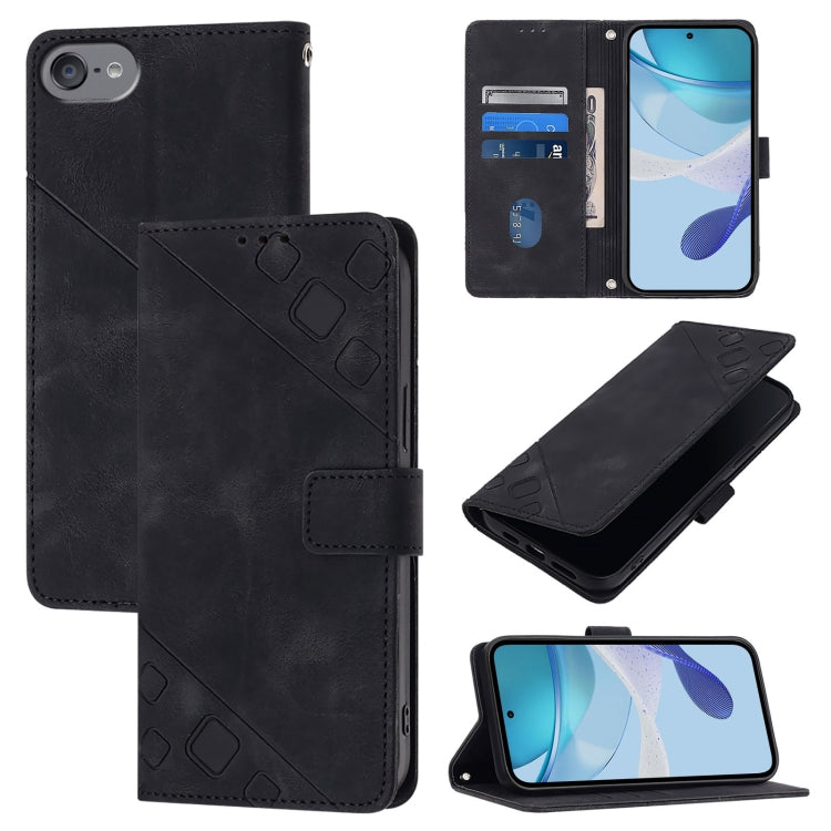 Skin-feel Embossed Leather Phone Case, For iPhone 16, For iPhone 15 Pro Max, For iPhone 15 Pro, For iPhone 15 Plus, For iPhone 15, For iPod Touch 7 / 6 / 5