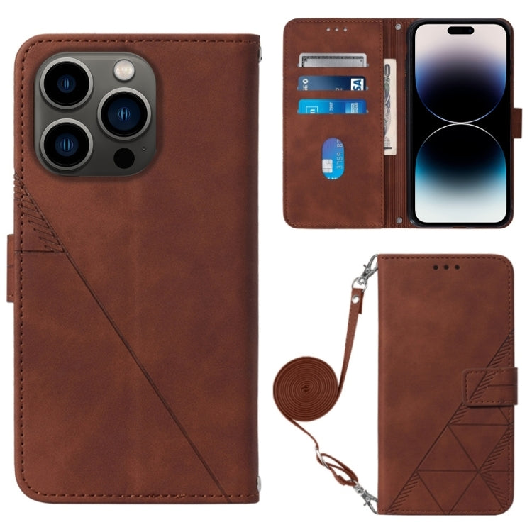 Crossbody 3D Embossed Flip Leather Phone Case, For iPhone 16, For iPhone 15 Pro Max, For iPhone 15 Pro, For iPhone 15 Plus, For iPhone 15, For iPod Touch 7 / 6 / 5