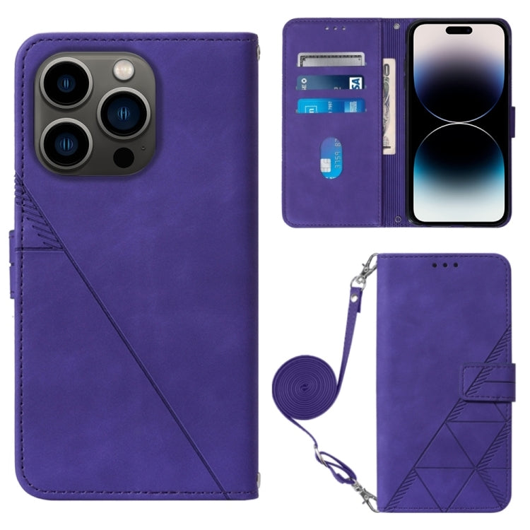 Crossbody 3D Embossed Flip Leather Phone Case, For iPhone 16, For iPhone 15 Pro Max, For iPhone 15 Pro, For iPhone 15 Plus, For iPhone 15, For iPod Touch 7 / 6 / 5