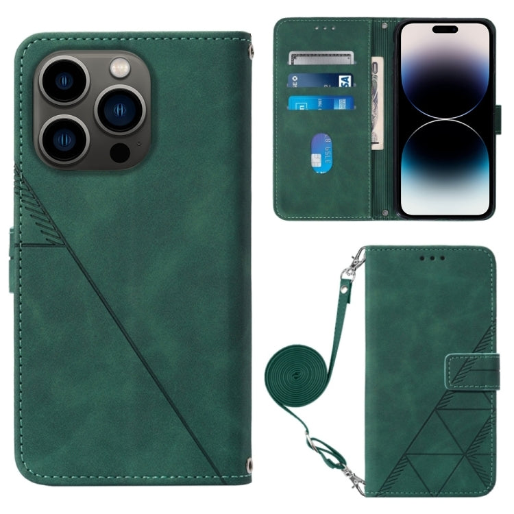 Crossbody 3D Embossed Flip Leather Phone Case, For iPhone 16, For iPhone 15 Pro Max, For iPhone 15 Pro, For iPhone 15 Plus, For iPhone 15, For iPod Touch 7 / 6 / 5
