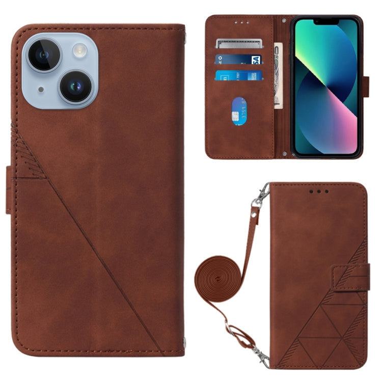 Crossbody 3D Embossed Flip Leather Phone Case, For iPhone 16, For iPhone 15 Pro Max, For iPhone 15 Pro, For iPhone 15 Plus, For iPhone 15, For iPod Touch 7 / 6 / 5