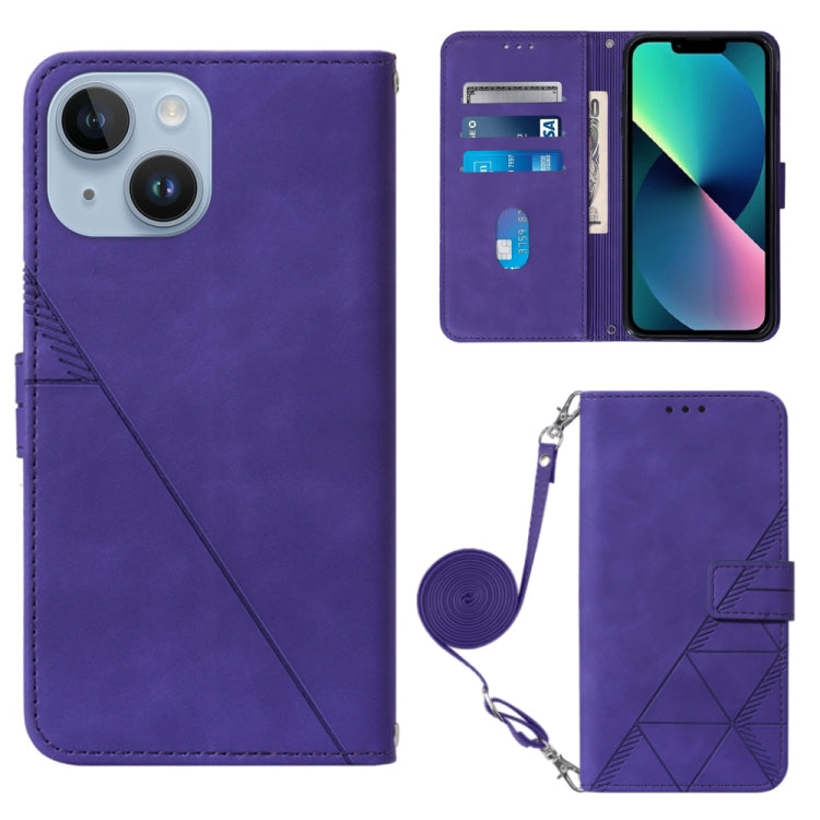 Crossbody 3D Embossed Flip Leather Phone Case, For iPhone 16, For iPhone 15 Pro Max, For iPhone 15 Pro, For iPhone 15 Plus, For iPhone 15, For iPod Touch 7 / 6 / 5