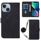 Crossbody 3D Embossed Flip Leather Phone Case, For iPhone 16, For iPhone 15 Pro Max, For iPhone 15 Pro, For iPhone 15 Plus, For iPhone 15, For iPod Touch 7 / 6 / 5