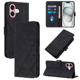 Crossbody 3D Embossed Flip Leather Phone Case, For iPhone 16, For iPhone 15 Pro Max, For iPhone 15 Pro, For iPhone 15 Plus, For iPhone 15, For iPod Touch 7 / 6 / 5