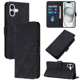 Crossbody 3D Embossed Flip Leather Phone Case, For iPhone 16e / 17e, For iPhone 17 Pro Max, For iPhone 17 Pro, For iPhone 17, For iPhone Air, For iPhone 16 Pro Max, For iPhone 16 Pro, For iPhone 16 Plus