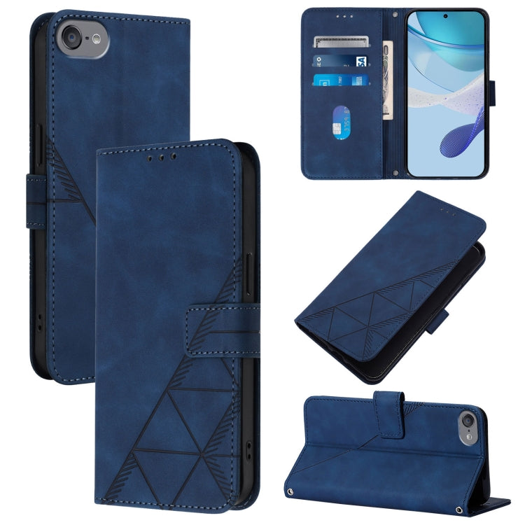 Crossbody 3D Embossed Flip Leather Phone Case, For iPhone 16, For iPhone 15 Pro Max, For iPhone 15 Pro, For iPhone 15 Plus, For iPhone 15, For iPod Touch 7 / 6 / 5
