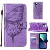 Embossed Butterfly Leather Phone Case, For iPhone 16 Pro, For iPhone 16 Plus, For iPhone 16, For iPhone 15 Pro Max, For iPhone 15 Pro, For iPhone 15 Plus