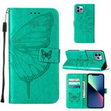 Embossed Butterfly Leather Phone Case, For iPhone 16 Pro, For iPhone 16 Plus, For iPhone 16, For iPhone 15 Pro Max, For iPhone 15 Pro, For iPhone 15 Plus