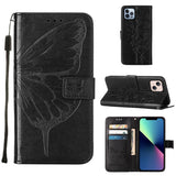 Embossed Butterfly Leather Phone Case, For iPhone 15, For iPod Touch 7 / 6 / 5