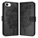 Embossed Butterfly Leather Phone Case, For iPhone 17e / 16e, For iPhone 17 Pro Max, For iPhone 17 Pro, For iPhone 17, For iPhone Air, For iPhone 16 Pro Max
