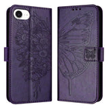 Embossed Butterfly Leather Phone Case, For iPhone 17e / 16e, For iPhone 17 Pro Max, For iPhone 17 Pro, For iPhone 17, For iPhone Air, For iPhone 16 Pro Max