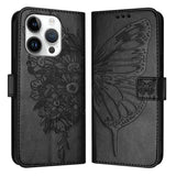 Embossed Butterfly Leather Phone Case, For iPhone 16 Pro, For iPhone 16 Plus, For iPhone 16, For iPhone 15 Pro Max, For iPhone 15 Pro, For iPhone 15 Plus