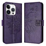 Embossed Butterfly Leather Phone Case, For iPhone 16 Pro, For iPhone 16 Plus, For iPhone 16, For iPhone 15 Pro Max, For iPhone 15 Pro, For iPhone 15 Plus