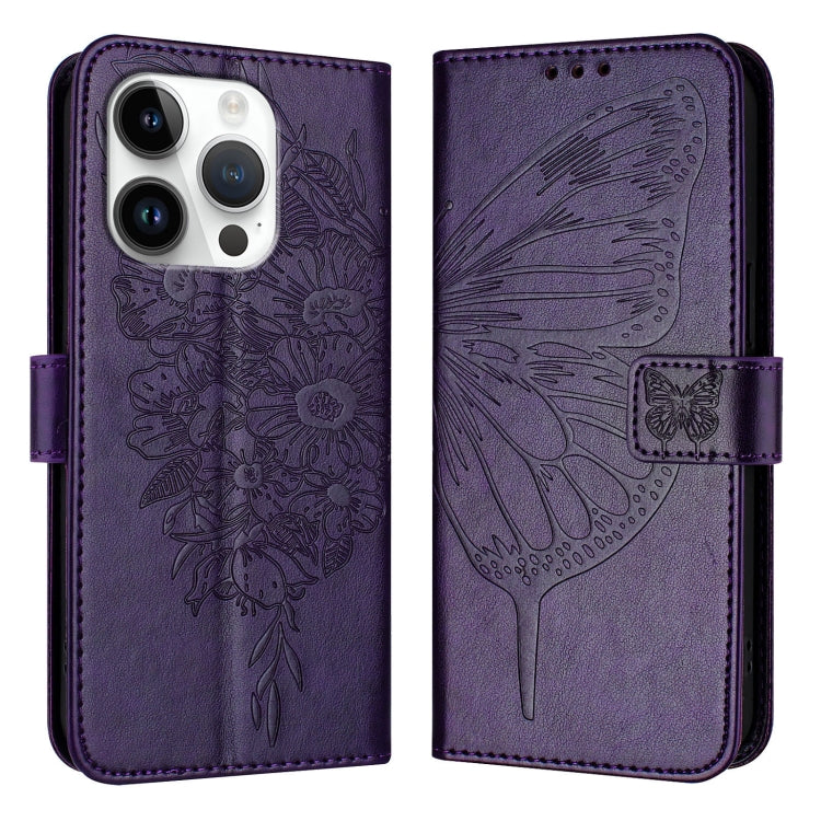 Embossed Butterfly Leather Phone Case, For iPhone 16 Pro, For iPhone 16 Plus, For iPhone 16, For iPhone 15 Pro Max, For iPhone 15 Pro, For iPhone 15 Plus
