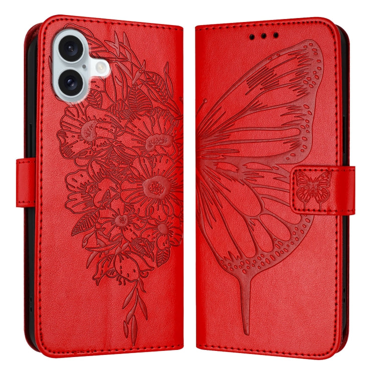 Embossed Butterfly Leather Phone Case, For iPhone 16 Pro, For iPhone 16 Plus, For iPhone 16, For iPhone 15 Pro Max, For iPhone 15 Pro, For iPhone 15 Plus