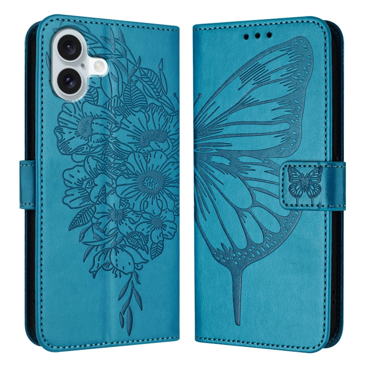 Embossed Butterfly Leather Phone Case, For iPhone 16 Pro, For iPhone 16 Plus, For iPhone 16, For iPhone 15 Pro Max, For iPhone 15 Pro, For iPhone 15 Plus
