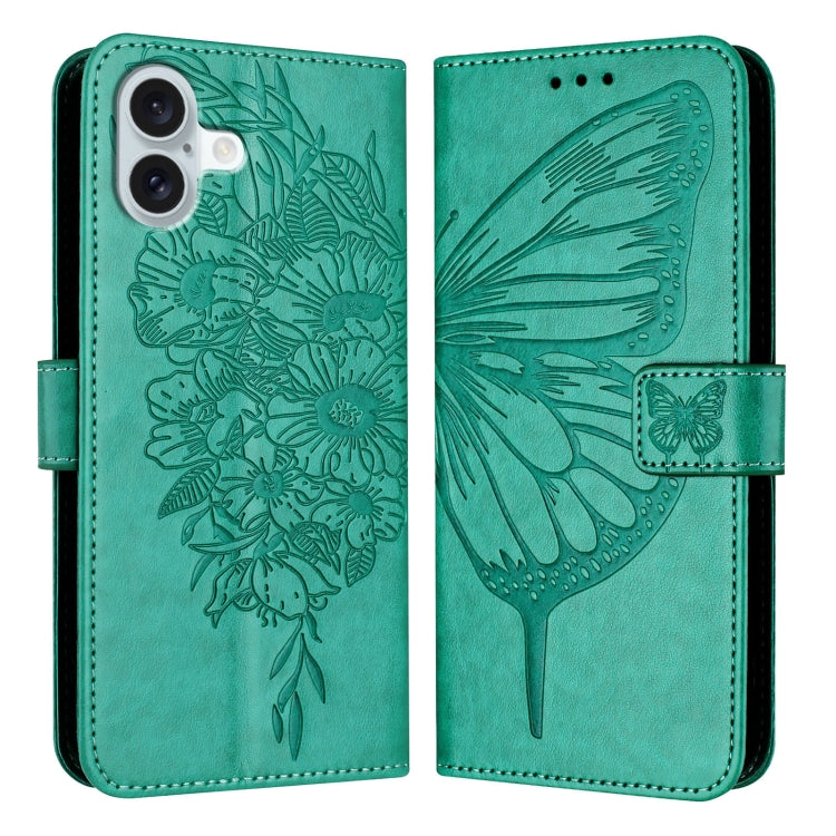 Embossed Butterfly Leather Phone Case, For iPhone 16 Pro, For iPhone 16 Plus, For iPhone 16, For iPhone 15 Pro Max, For iPhone 15 Pro, For iPhone 15 Plus