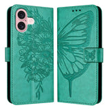 Embossed Butterfly Leather Phone Case, For iPhone 16 Pro, For iPhone 16 Plus, For iPhone 16, For iPhone 15 Pro Max, For iPhone 15 Pro, For iPhone 15 Plus