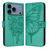 Embossed Butterfly Leather Phone Case, For iPhone 17e / 16e, For iPhone 17 Pro Max, For iPhone 17 Pro, For iPhone 17, For iPhone Air, For iPhone 16 Pro Max