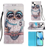 3D Painting Horizontal Flip Leather Phone Case, For iPhone 15, For iPod Touch 7 / 6 / 5