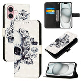 3D Painting Horizontal Flip Leather Phone Case, For iPhone 16 Pro, For iPhone 16 Plus, For iPhone 16, For iPhone 15 Pro Max, For iPhone 15 Pro, For iPhone 15 Plus