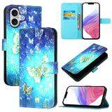 3D Painting Horizontal Flip Leather Phone Case, For iPhone 17e / 16e, For iPhone 17 Pro Max, For iPhone 17 Pro, For iPhone 17, For iPhone Air, For iPhone 16 Pro Max