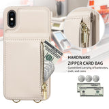 Crossbody Lanyard Zipper Wallet Leather Phone Case, For iPhone XS Max, For iPhone 7 Plus / 8 Plus