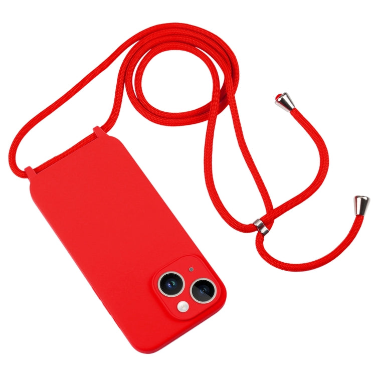 Crossbody Lanyard Liquid Silicone Case, For iPhone 15 Plus, For iPhone 15