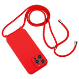 Crossbody Lanyard Liquid Silicone Case, For iPhone 16, For iPhone 15 Pro Max, For iPhone 15 Pro