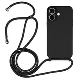 Crossbody Lanyard Liquid Silicone Case, For iPhone 16, For iPhone 15 Pro Max, For iPhone 15 Pro
