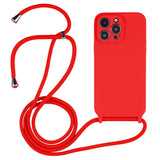 Crossbody Lanyard Liquid Silicone Case, For iPhone 16 Pro Max, For iPhone 16 Pro, For iPhone 16 Plus