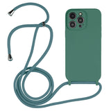 Crossbody Lanyard Liquid Silicone Case, For iPhone 16 Pro Max, For iPhone 16 Pro, For iPhone 16 Plus