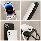 Crossbody Lanyard Liquid Silicone Case, For iPhone 16 Pro Max, For iPhone 16 Pro, For iPhone 16 Plus