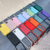 Crossbody Lanyard Liquid Silicone Case, For iPhone 16, For iPhone 15 Pro Max, For iPhone 15 Pro
