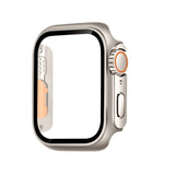 Tempered Film Hybrid PC Integrated Watch Case, For Apple Watch Series 6 / 5 / 4 / SE 44mm, For Apple Watch Series 6 / 5 / 4 / SE 40mm, For Apple Watch Series 9 / 8 / 7 45mm, For Apple Watch Series 9 / 8 / 7 41mm