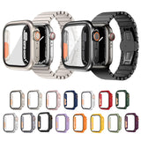 Tempered Film Hybrid PC Integrated Watch Case, For Apple Watch Series 6 / 5 / 4 / SE 44mm, For Apple Watch Series 6 / 5 / 4 / SE 40mm, For Apple Watch Series 9 / 8 / 7 45mm, For Apple Watch Series 9 / 8 / 7 41mm