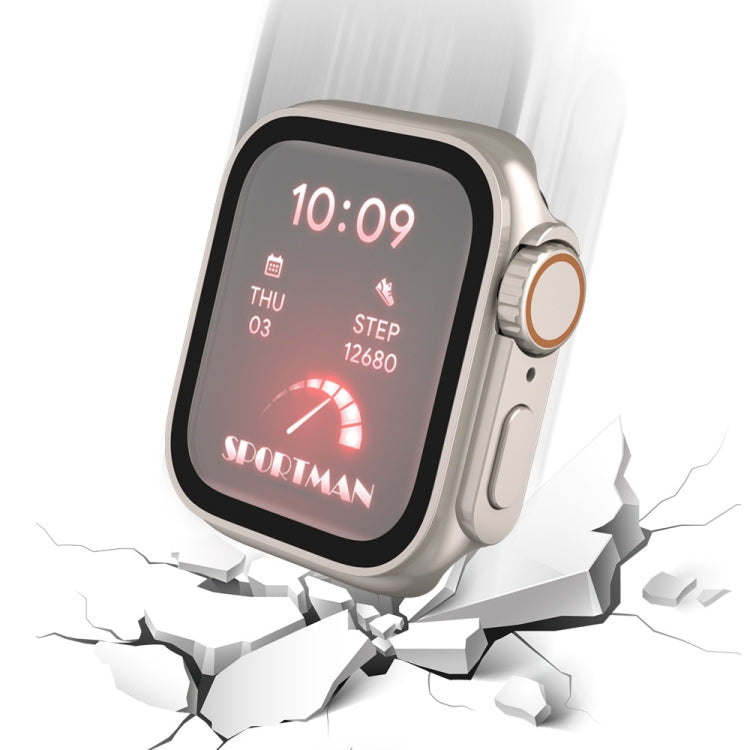 Tempered Film Hybrid PC Integrated Watch Case, For Apple Watch Series 6 / 5 / 4 / SE 44mm, For Apple Watch Series 6 / 5 / 4 / SE 40mm, For Apple Watch Series 9 / 8 / 7 45mm, For Apple Watch Series 9 / 8 / 7 41mm