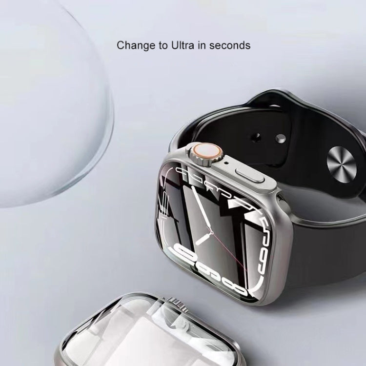 Tempered Film Hybrid PC Integrated Watch Case, For Apple Watch Series 6 / 5 / 4 / SE 44mm, For Apple Watch Series 6 / 5 / 4 / SE 40mm, For Apple Watch Series 9 / 8 / 7 45mm, For Apple Watch Series 9 / 8 / 7 41mm