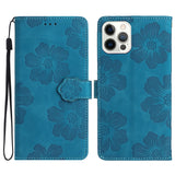 Flower Embossing Pattern Leather Phone Case, For iPhone 13 Pro, For iPhone 13