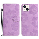 Flower Embossing Pattern Leather Phone Case, For iPhone 13 Pro, For iPhone 13